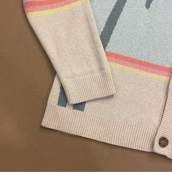 Marine Layer Men’s Palm Tree Sunset Finn Intarsia Cardigan Sweater Size Medium - Picture 2 of 14